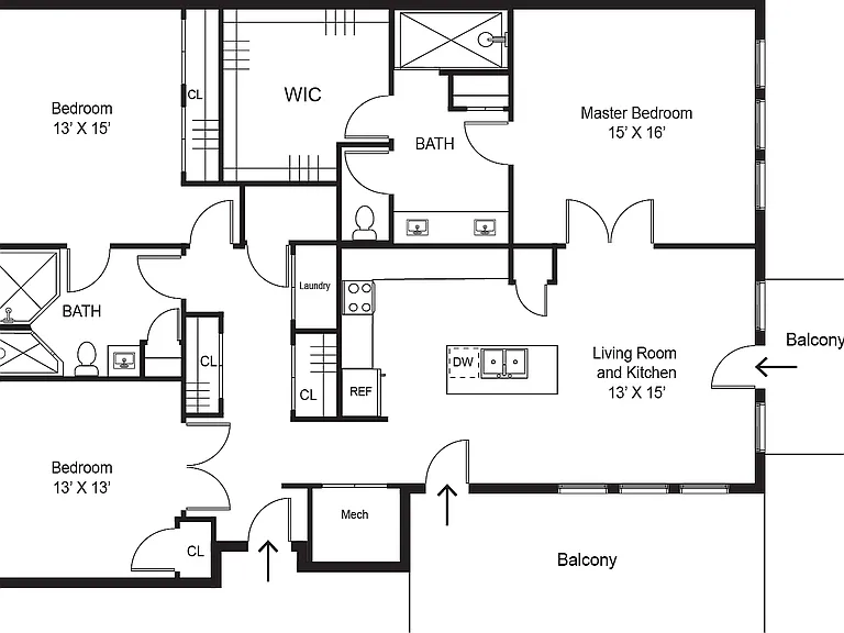 Spacious 3 Bedroom, 2 Bathroom Floor Plan with Patio at Junction View Spacious 3 Bedroom, 2 Bathroom Floor Plan with Patio at Junction View