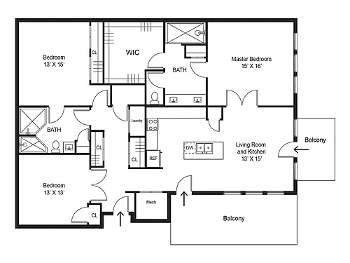 Floor plan 3 Bedroom