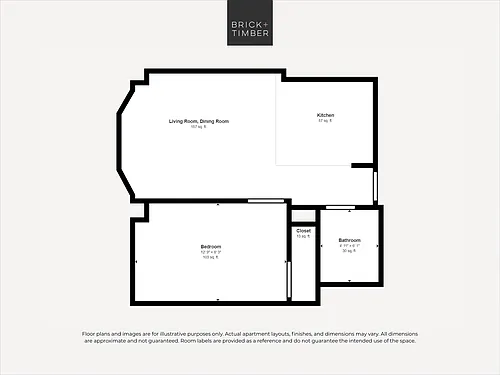 Floor plan 1 Bedroom 1 Bath