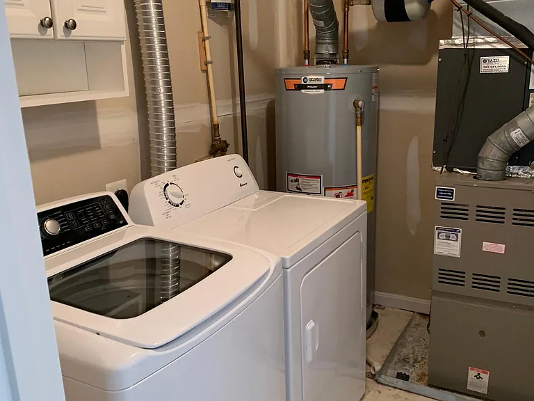 Washer-dryer, water heater and furnace.