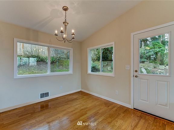 Dining area with convenient patio door.
