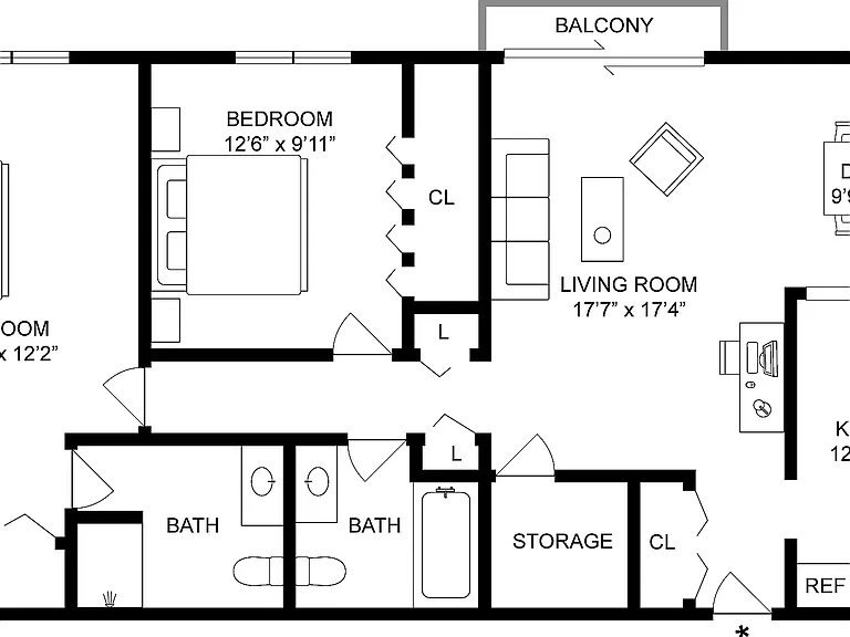 2x2 Upgraded | 2-Bedroom Floorplan 2x2 Upgraded | 2-Bedroom Floorplan