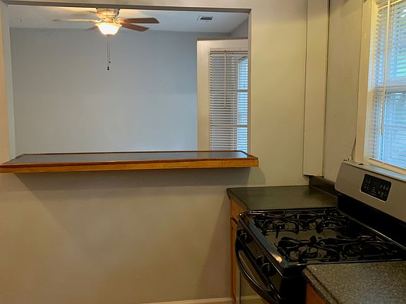 View from kitchen to living room