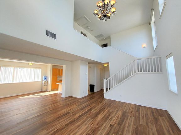 Open living area to dining area