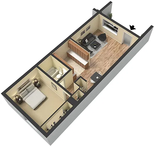 Floor plan 1BD/1BR