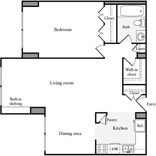 Floor plan 1 Bedroom D