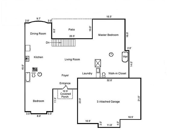 Main floor layout.  Very basic drawing.
