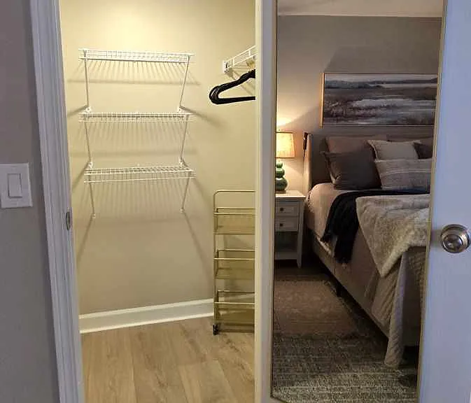 Walk-in closet in the master suite offering generous storage and organization.