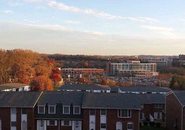 View from top of the hill at Building H