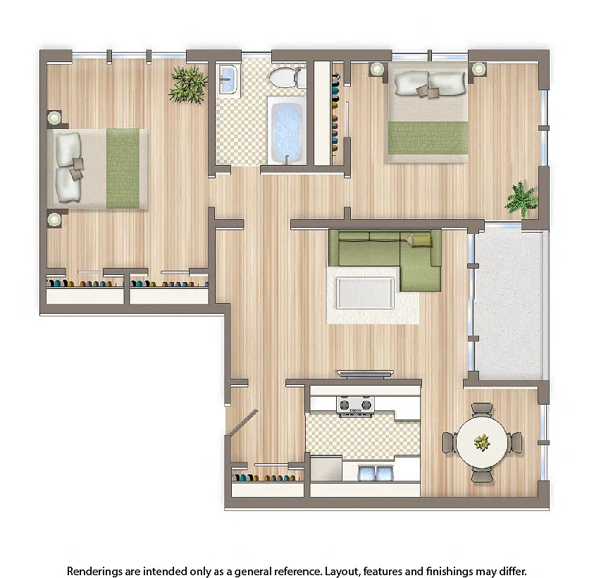 Floor plan 2 Bedroom A 12 Tier