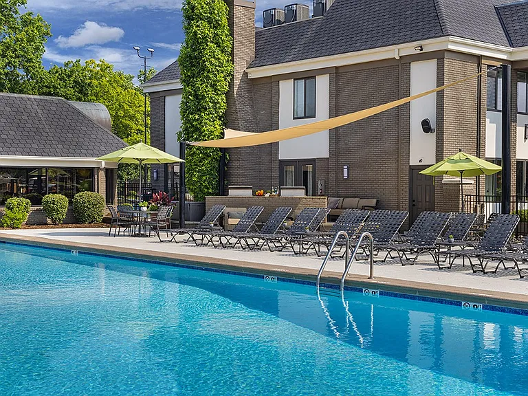 Resort-inspired pool and expansive sundeck