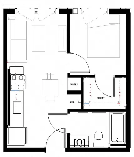 Floor plan 1X1 A