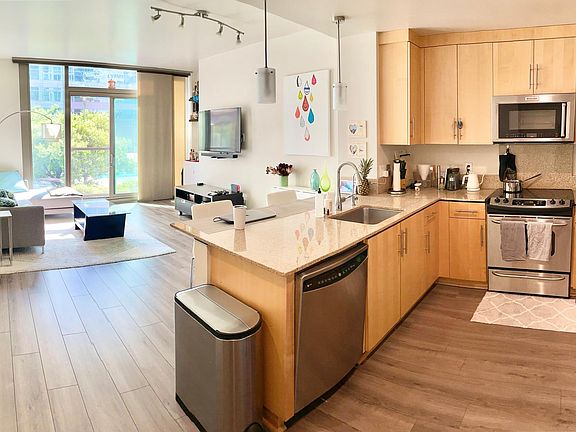 Open kitchen + living room
