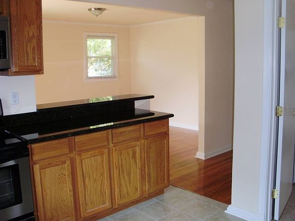 view of living room from kitchen pass through