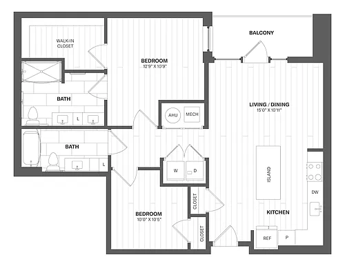 Floor plan 1H+Den-UFAS