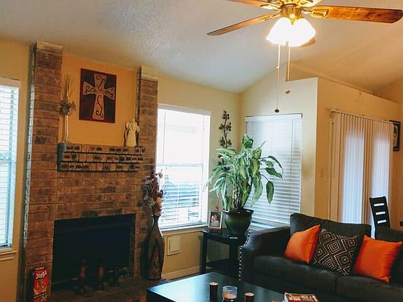 Cathedral ceiling in living room