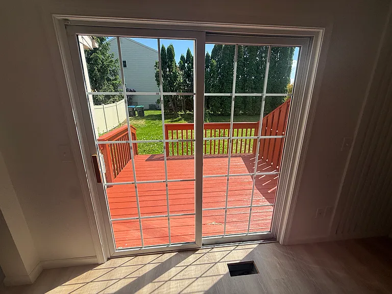 Living room to outside deck and yard