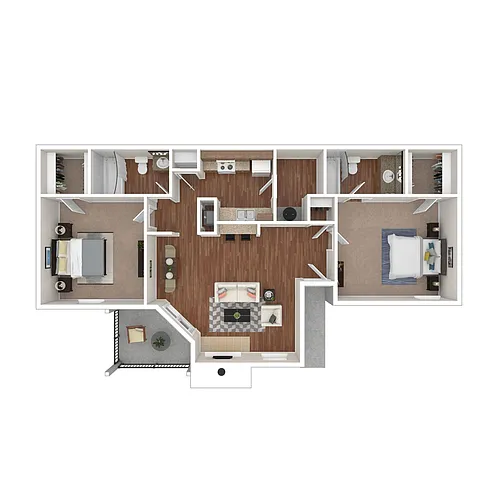 Floor plan Two Bed Two Bath Wash/Dry Flp