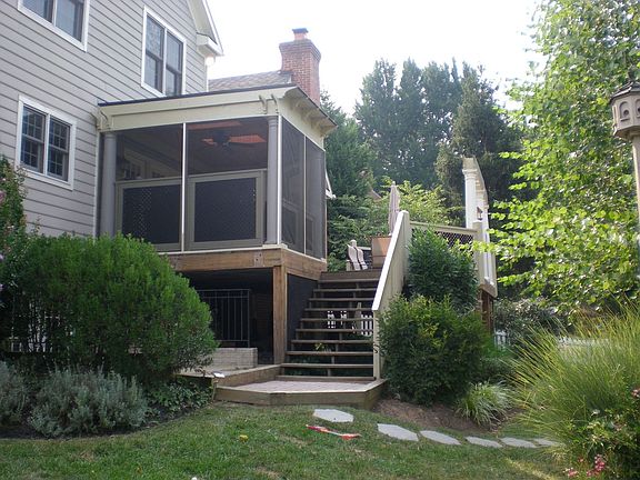 screened porch with two skylights