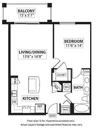 Floor plan A1 1 Bed 1 Bath