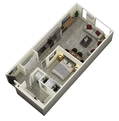 Floor plan Open 1-Bed A