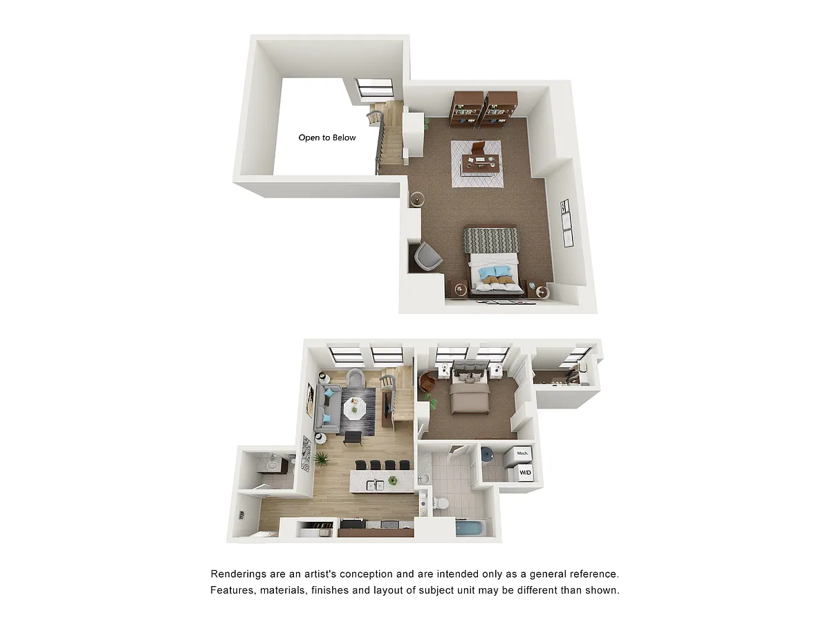 Floor plan 1x1 M Penthouse Loft