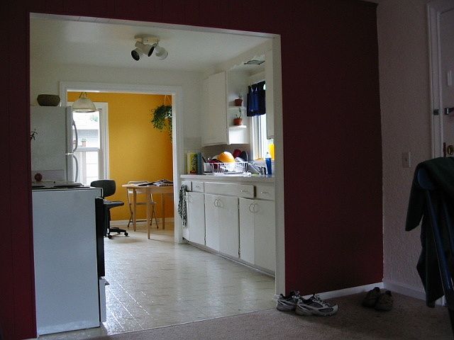 Kitchen and view into living room