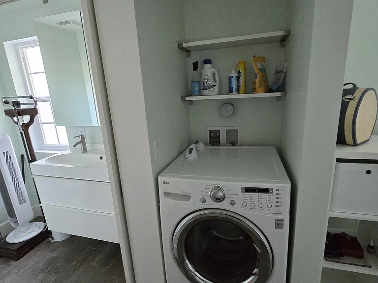 Combo LG washer & dryer, tenant can buy and install stackable if desired.