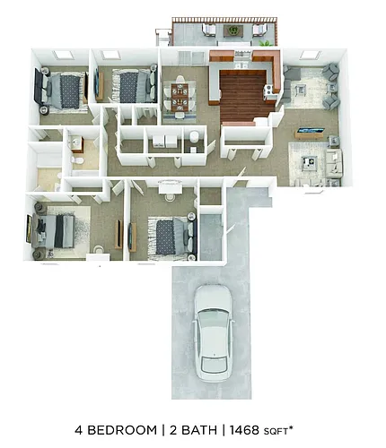 Floor plan 4 Bed 2 Bath