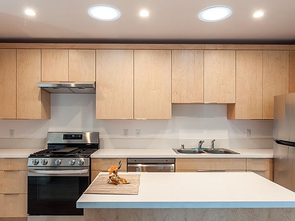 Kitchen and island
