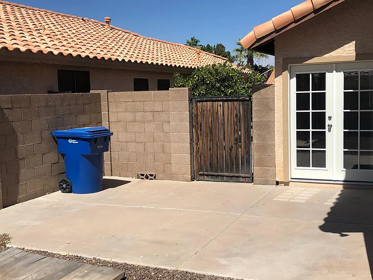Back patio area with french doors