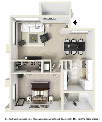 Floor plan 1 Bed 1 Bath