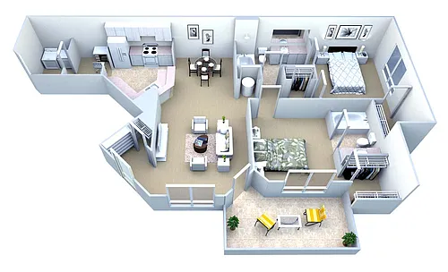 Floor plan The Barrington 2 Bed/2 Bath