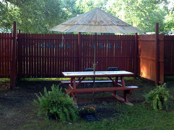 back yard grill area at Double Star Apts