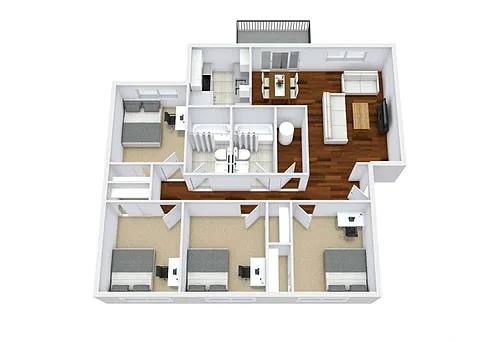 Floor plan 4BR/2BA