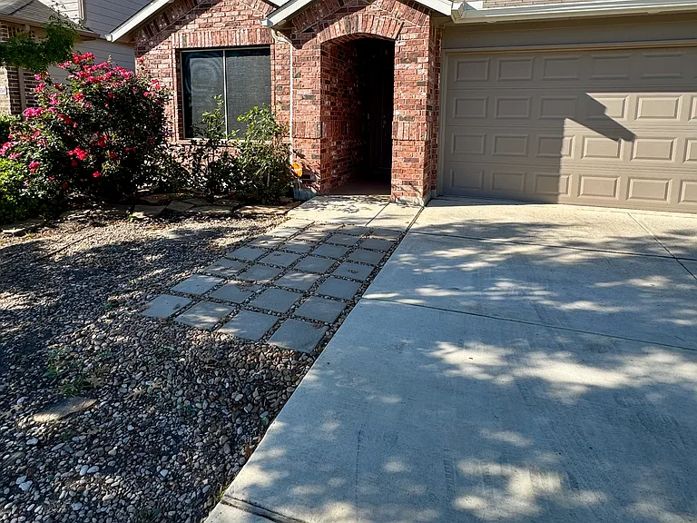 Front of house and walkway