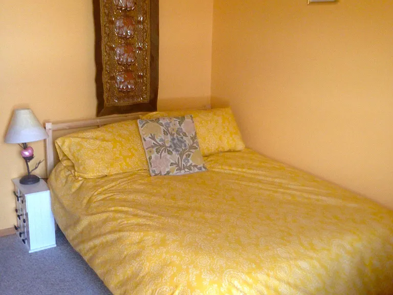 2nd bedroom. One of the sunniest rooms in the house. With desk, file cabinet and closet.