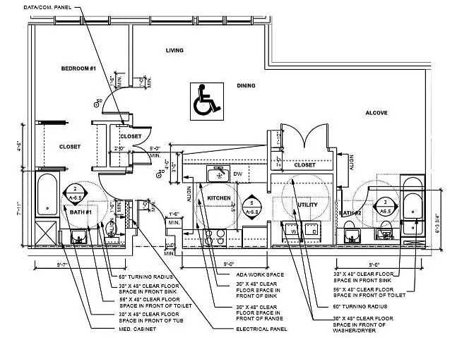 Floor plan 1 Den ADA