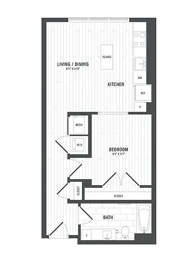 Floor plan Deluxe Studio-B1