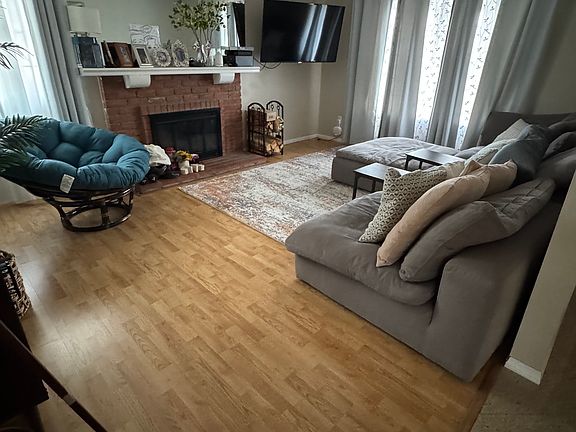 Furnished living room from entry way