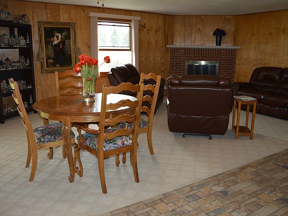Den with gas fireplace