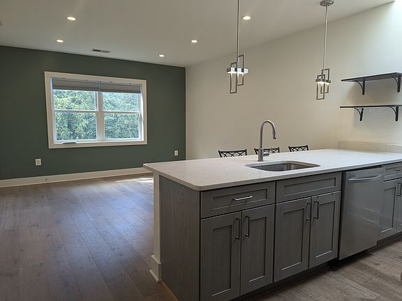 Breakfast bar and living area
