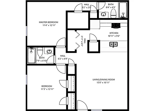 Floor plan 2Bed 2Bath