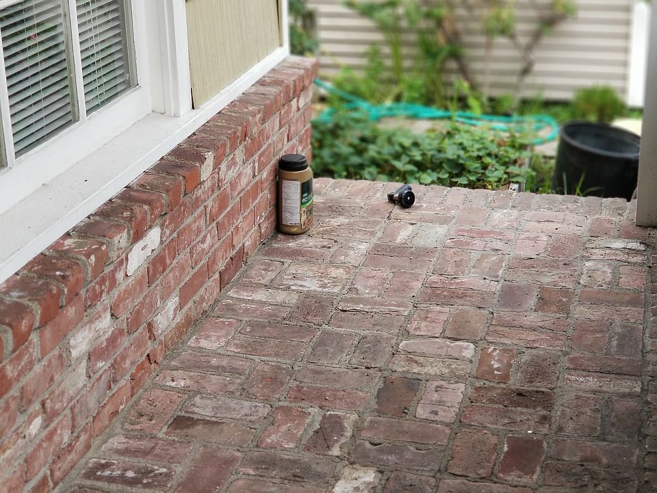 Brick front deck.