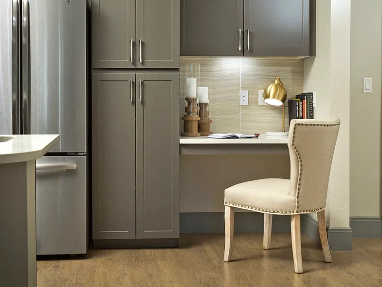 Built-in desks in select apartments