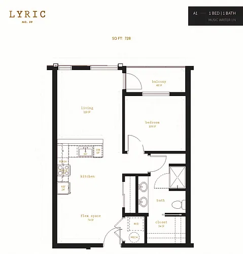 Floor plan Music Writer 1.N