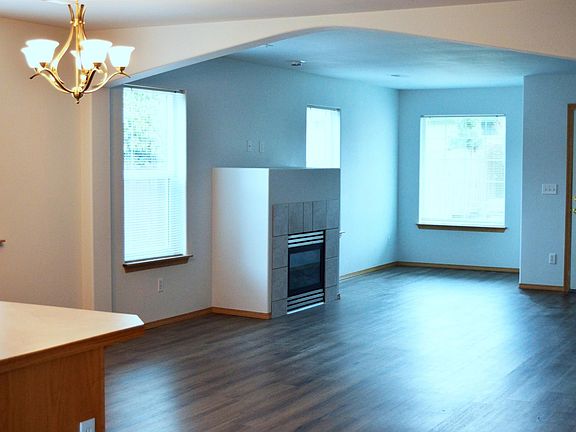 Living and dining area view from kitchen.