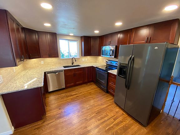 Kitchen look out to the backyard