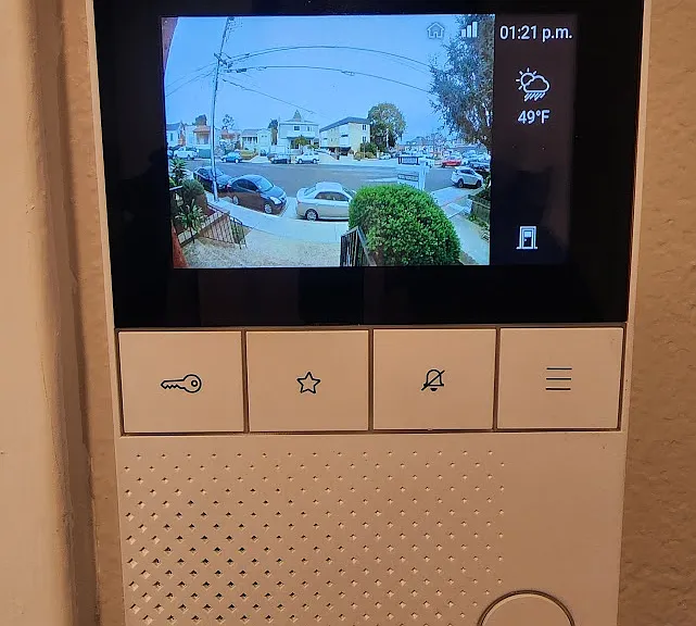 There are DoorBird intercom's in every unit. You can allow visitors in the building, and see who is at the front door of the building.
