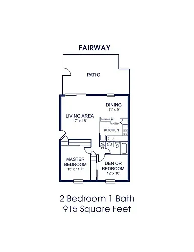 Floor plan 2Bed/1Ba-Up W/D (F)